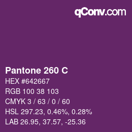 カラーコード: Pantone 260 C | qconv.com