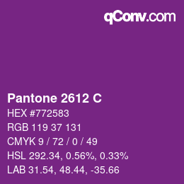 Code couleur: Pantone 2612 C | qconv.com