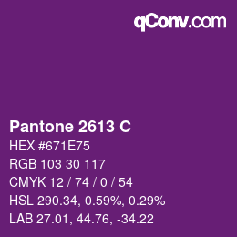 Code couleur: Pantone 2613 C | qconv.com