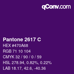 Código de color: Pantone 2617 C | qconv.com