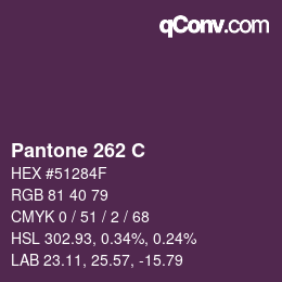 颜色代码: Pantone 262 C | qconv.com