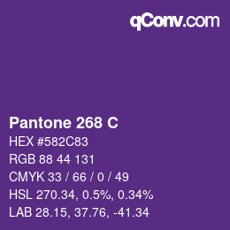 カラーコード: Pantone 268 C | qconv.com