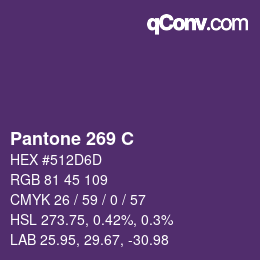 颜色代码: Pantone 269 C | qconv.com