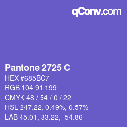 颜色代码: Pantone 2725 C | qconv.com