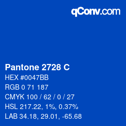 Code couleur: Pantone 2728 C | qconv.com