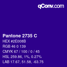 Color code: Pantone 2735 C | qconv.com