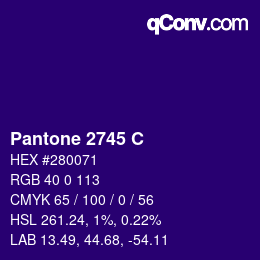 颜色代码: Pantone 2745 C | qconv.com