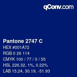 Color code: Pantone 2747 C | qconv.com