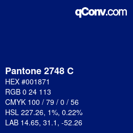 颜色代码: Pantone 2748 C | qconv.com