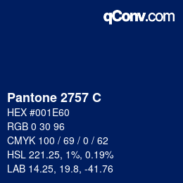 Farbcode: Pantone 2757 C | qconv.com