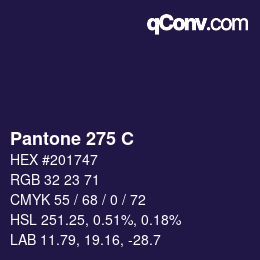 Farbcode: Pantone 275 C | qconv.com