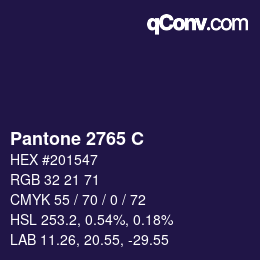 颜色代码: Pantone 2765 C | qconv.com