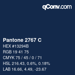 Code couleur: Pantone 2767 C | qconv.com