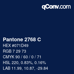 Farbcode: Pantone 2768 C | qconv.com