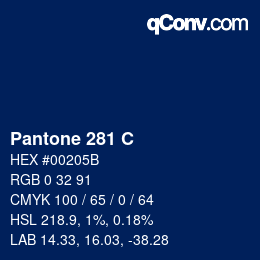 カラーコード: Pantone 281 C | qconv.com