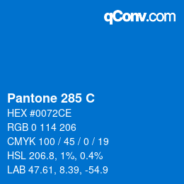 颜色代码: Pantone 285 C | qconv.com