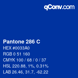 Farbcode: Pantone 286 C | qconv.com