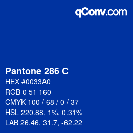 Code couleur: Pantone 286 C | qconv.com