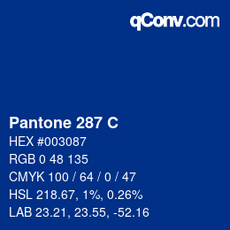 カラーコード: Pantone 287 C | qconv.com