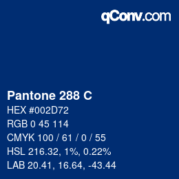 Code couleur: Pantone 288 C | qconv.com