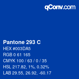 Code couleur: Pantone 293 C | qconv.com