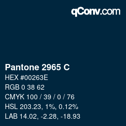 Code couleur: Pantone 2965 C | qconv.com