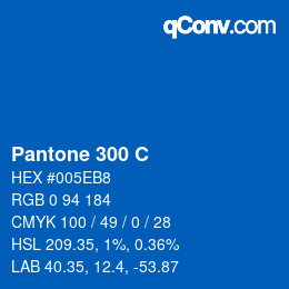 カラーコード: Pantone 300 C | qconv.com