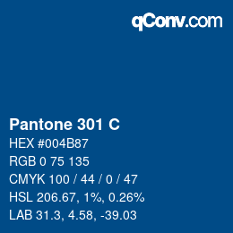 カラーコード: Pantone 301 C | qconv.com