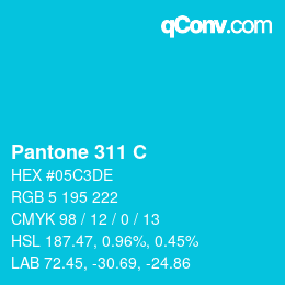 Code couleur: Pantone 311 C | qconv.com