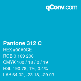 颜色代码: Pantone 312 C | qconv.com