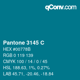 カラーコード: Pantone 3145 C | qconv.com