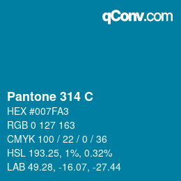 Code couleur: Pantone 314 C | qconv.com