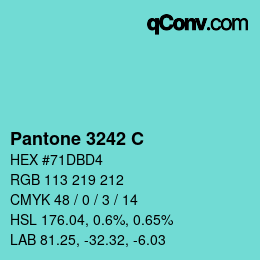 Code couleur: Pantone 3242 C | qconv.com