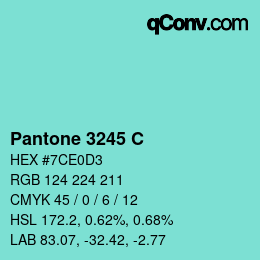 カラーコード: Pantone 3245 C | qconv.com