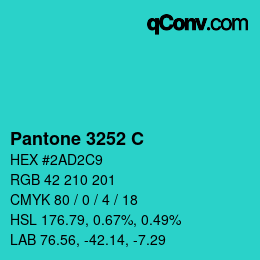 カラーコード: Pantone 3252 C | qconv.com