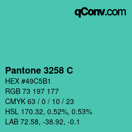 カラーコード: Pantone 3258 C | qconv.com