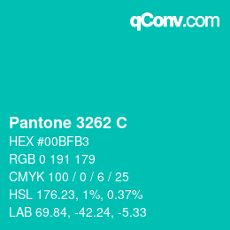 カラーコード: Pantone 3262 C | qconv.com