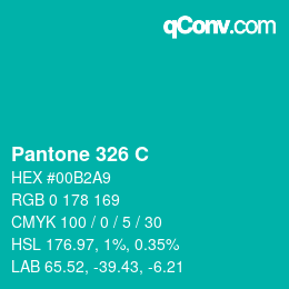 颜色代码: Pantone 326 C | qconv.com