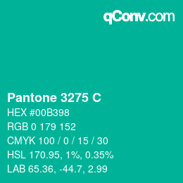 颜色代码: Pantone 3275 C | qconv.com