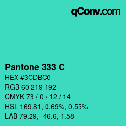 颜色代码: Pantone 333 C | qconv.com