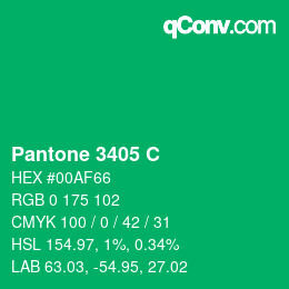 颜色代码: Pantone 3405 C | qconv.com