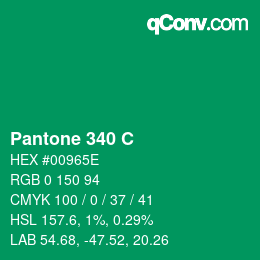 颜色代码: Pantone 340 C | qconv.com