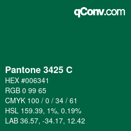 カラーコード: Pantone 3425 C | qconv.com
