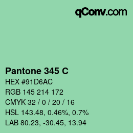 颜色代码: Pantone 345 C | qconv.com
