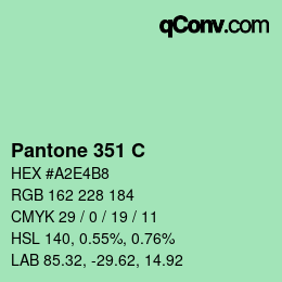 カラーコード: Pantone 351 C | qconv.com