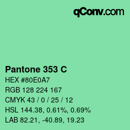 Code couleur: Pantone 353 C | qconv.com