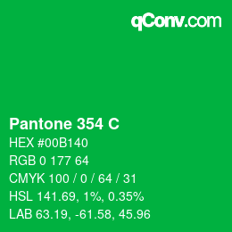 Code couleur: Pantone 354 C | qconv.com