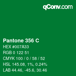 Code couleur: Pantone 356 C | qconv.com