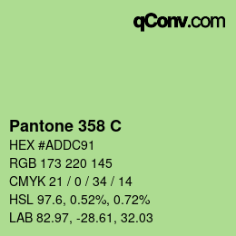 Code couleur: Pantone 358 C | qconv.com