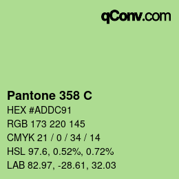 Code couleur: Pantone 358 C | qconv.com